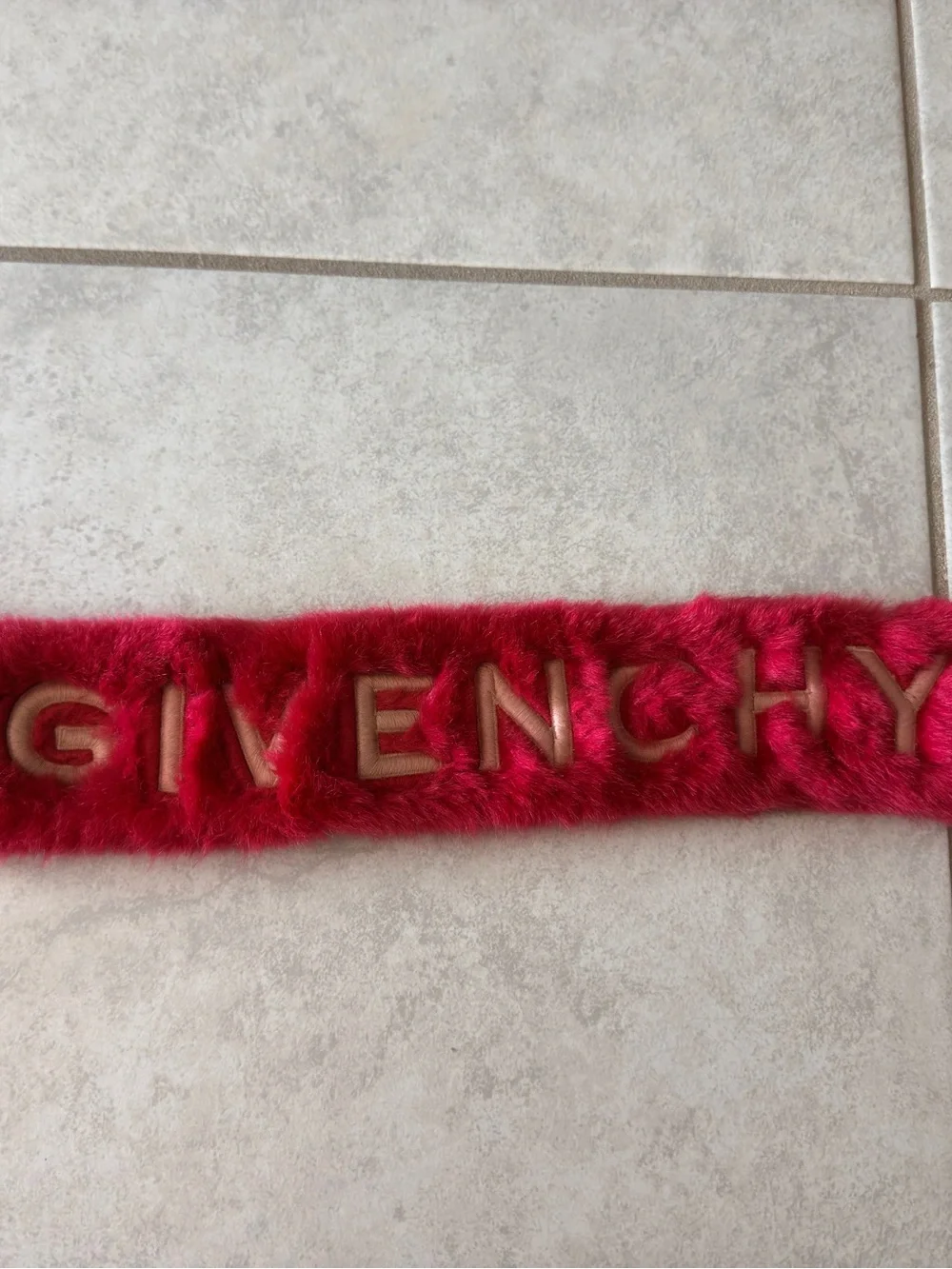 Givenchy Hot Pink/Red  Faux Fur Purse Strap Cover